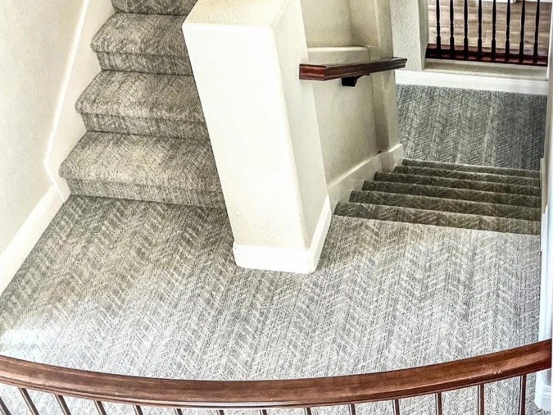 Carpeting on stairway including landings | Nielson Fine Floors | Lincoln, CA